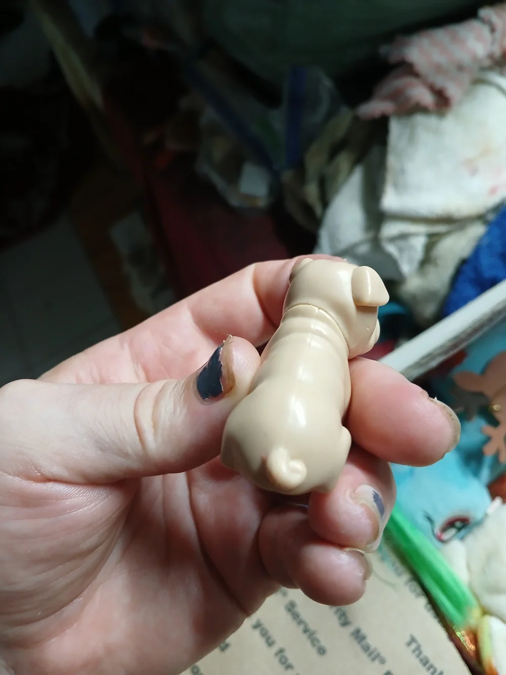Mattel Barbie pet dog (specifically a bulldog/pug puppy),